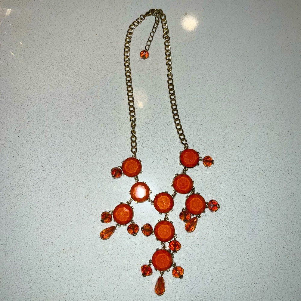 Orange stone statement necklace